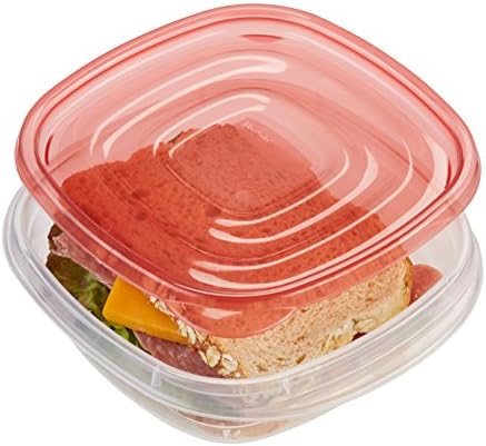 Rubbermaid Takealongs Square Food Storage Conticled, 2.9 ถ้วย, พริกโทน