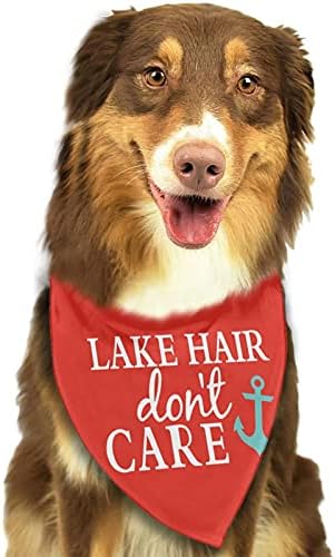 Lake Hair Don't Care Dog Bandana, สุนัข Bandanas สามเหลี่ยมผ้าพันคออุปกรณ์เสริมสำหรับผ้าพันคอสำหรับสุนัขขนาดกลางขนาดเล็กแมวสัตว์เลี้ยงสัตว์สัตว์สัตว์เลี้ยงสัตว์
