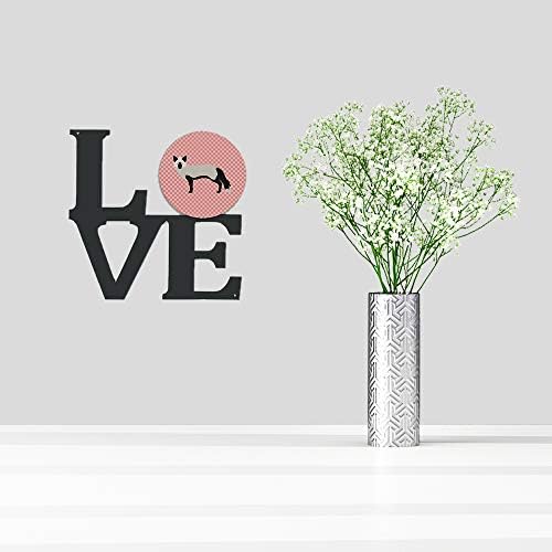 ขุมทรัพย์ของ Caroline BB7871WALV Silver Fox Pink Check Metal Wall Artwork รักความรัก