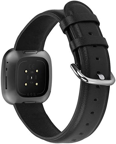 Aladrs Soft Leather Watch Band Straps เข้ากันได้กับ Fitbit Sense / Versa 3 Smartwatch