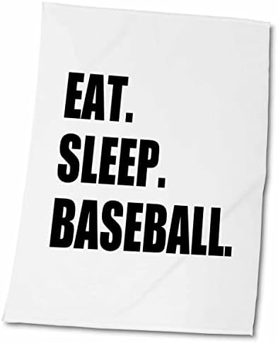 3drose Eat Sleep Baseball - หลงใหลเกี่ยวกับกีฬา - เกมบอลฐานสปอร์ต - ผ้าเช็ดตัว