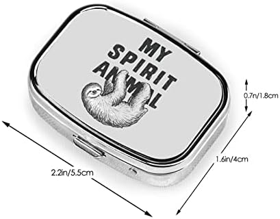 My Spirit Animal Sloth Square Mini Pill Box Medicine Methay Metal Travel เป็นมิตรกับยาพกพา