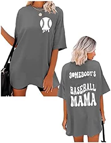Mrgiinri เบสบอลแม่เสื้อเชิ้ตสำหรับผู้หญิง 2023 เบสบอลกราฟิกเสื้อยืดฤดูร้อนแขนสั้นแขนสั้นแม่ขนาดใหญ่เสื้อยืดท็อปส์ซูท็อปส์ซูท็อปส์ซูท็อป