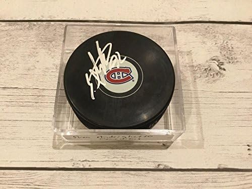 Sven Andrighetto Montreal Canadiens Hockey Hockey Hockey Puck ลงนาม - NHL Pucks ลายเซ็นต์