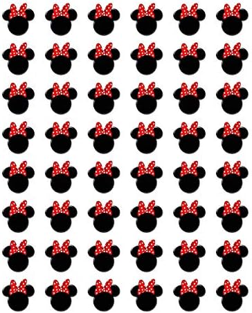 48 pcs Minnie Mouse Head หน้า Red Bow Servelope Seals Labels Stickers 1.2 Round #A049